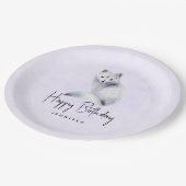 Niedlicher Nordic Fox mit floralen Markierungen Ge Pappteller (Schrägansicht)