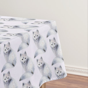 Niedlicher Nordic Fox mit floralen Markierungen Ge Tischdecke