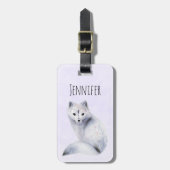 Niedlicher Nordic Fox mit floralen Markierungen Gepäckanhänger (Vorderseite vertikal)