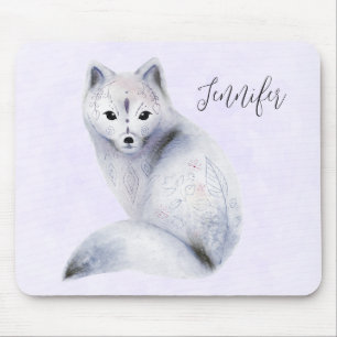 Niedlicher Nordic Fox mit floralen Markierungen Mousepad