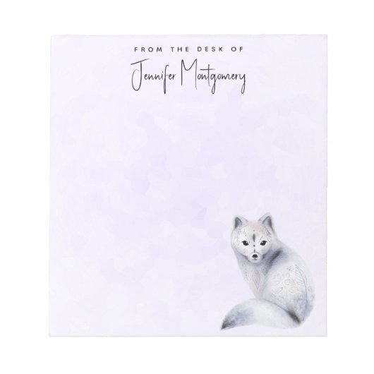 Niedlicher Nordic Fox mit floralen Markierungen Notizblock (Vorderseite)