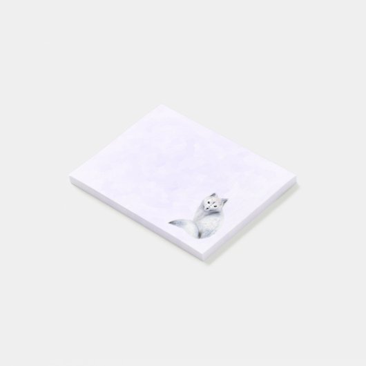 Niedlicher Nordic Fox mit floralen Markierungen Post-it Klebezettel (angewinkelt)