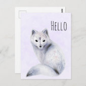 Niedlicher Nordic Fox mit floralen Markierungen Postkarte (Vorne/Hinten)