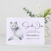 Niedlicher Nordic Fox mit floralen Markierungen Save The Date (Stehend Vorderseite)