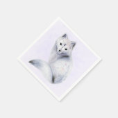 Niedlicher Nordic Fox mit floralen Markierungen Serviette (Ecke)