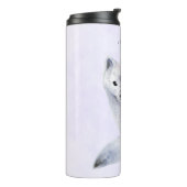 Niedlicher Nordic Fox mit floralen Markierungen Thermosbecher (Nach links gedreht)