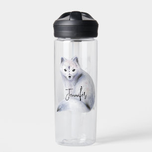 Niedlicher Nordic Fox mit floralen Markierungen Trinkflasche