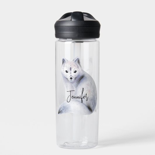 Niedlicher Nordic Fox mit floralen Markierungen Trinkflasche (Vorderseite)