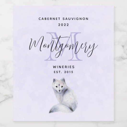 Niedlicher Nordic Fox mit floralen Markierungen We Weinetikett (Einzelnes Label)