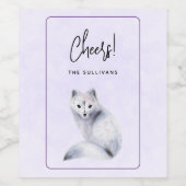 Niedlicher Nordic Fox mit floralen Markierungen Weinetikett (Einzelnes Label)