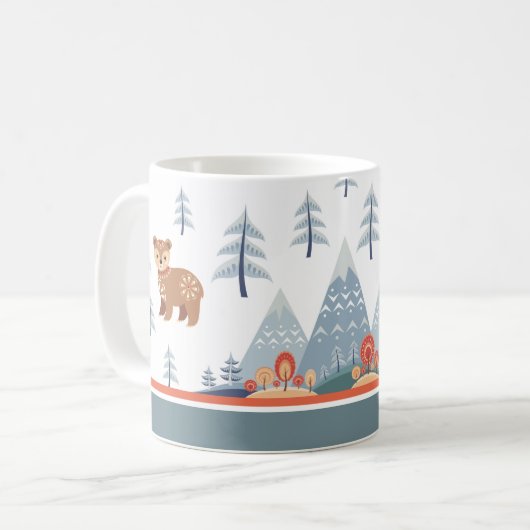 Niedlicher Nordic Holiday Bär Kaffeetasse (Vorderseite Links)