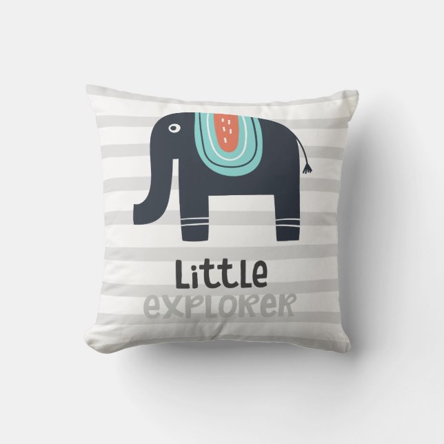 Niedlicher Nordic Little Explorer Elephant Kissen (Vorderseite)