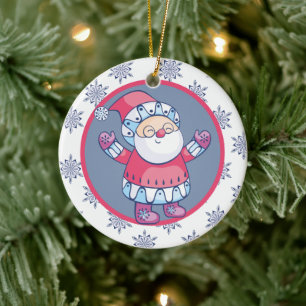 Niedlicher Nordic Style Weihnachtsmann Kinder Pers Keramik Ornament