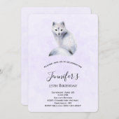 Niedlicher Nordischer Fox mit Blumendesigns zum Ge Einladung (Vorne/Hinten)