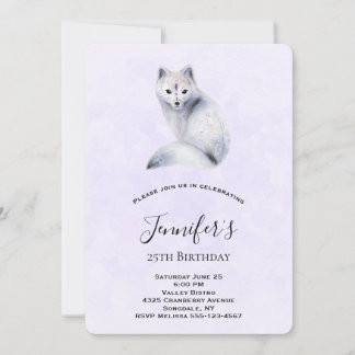 Niedlicher Nordischer Fox mit Blumendesigns zum Ge Einladung