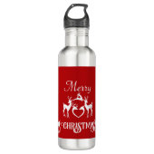 Niedlicher Nordischer Weihnachtsbaum Edelstahlflasche (Vorderseite)