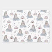 Niedlicher nordischer Weihnachtsbaum Igel Geschenkpapier Set (Vorderseite 2)