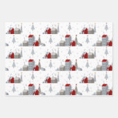 Niedlicher nordischer Weihnachtsbaum Igel Geschenkpapier Set (Vorderseite)