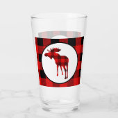 Niedlicher Nördlicher Elchbüffel kariert Glas (Rückseite)