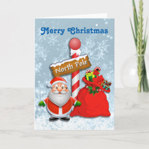 Niedlicher Nordpol Santa Card Feiertagskarte