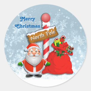 Niedlicher Nordpol Santa Stickers