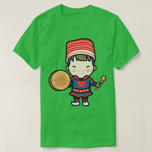 Niedlicher norwegischer Drummer Boy in traditionel T-Shirt (Design vorne)