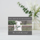 Niedlicher Nosey Welpe Hund Spionage auf Nachbarn  Ankündigungspostkarte (Stehend Vorderseite)