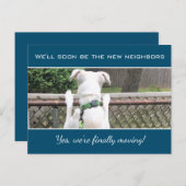 Niedlicher Nosey-Welpenhund spioniert auf Nachbarn Ankündigungspostkarte (Vorne/Hinten)