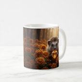 Niedlicher November-Igel mit Topas-Herz Kaffeetasse (VorderseiteRechts)