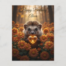 Niedlicher November-Igel mit Topas-Herz