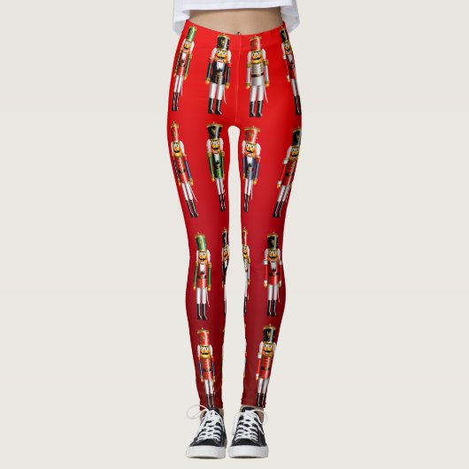 Niedlicher nussartiger Nussknacker-Armee-Cartoon Leggings (Vorderseite)