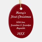 Niedlicher Nussknacker des Babys erstes Weihnachts Keramik Ornament (Hinten)