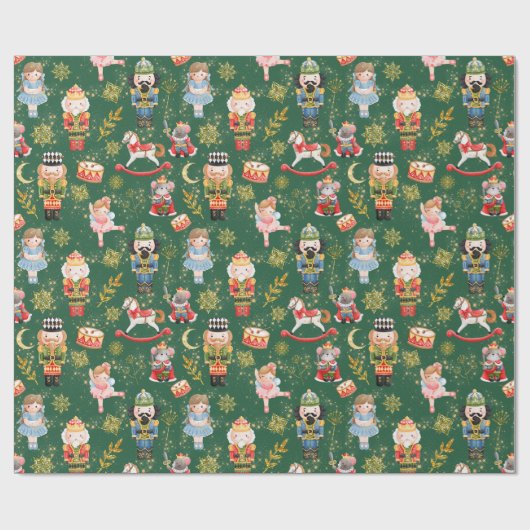 Niedlicher Nutcracker Ballet Doller Wra Geschenkpapier (Flach)