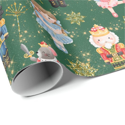 Niedlicher Nutcracker Ballet Doller Wra Geschenkpapier (Rolleneckpunkt)