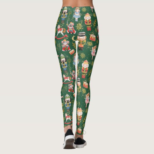 Niedlicher Nutcracker Ballet Green Leggings (Rückseite)