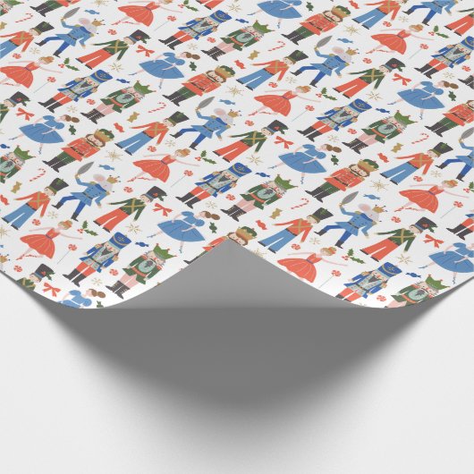 Niedlicher Nutcracker Ballet Muster Weihnachten Geschenkpapier (Ecke)