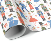 Niedlicher Nutcracker Ballet Muster Weihnachten Geschenkpapier (Rolleneckpunkt)