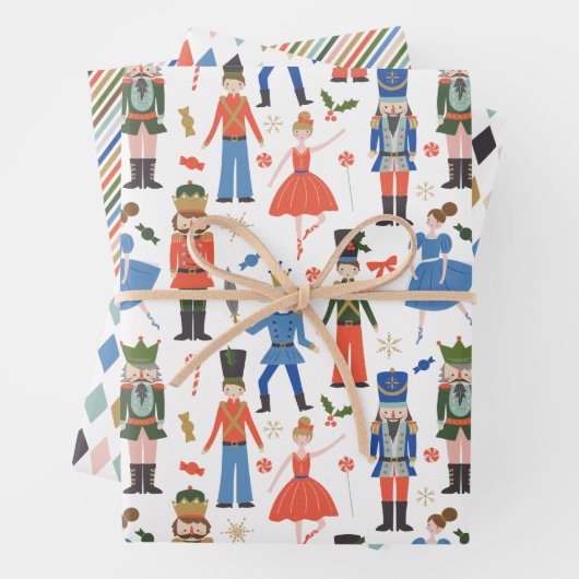 Niedlicher Nutcracker Ballet Muster Weihnachten Geschenkpapier Set (Beispiel)