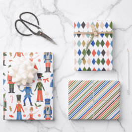 Niedlicher Nutcracker Ballet Muster Weihnachten Geschenkpapier Set