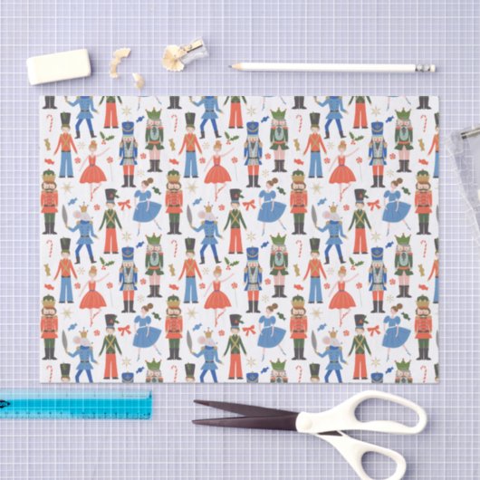 Niedlicher Nutcracker Ballet Muster Weihnachten Seidenpapier (Handwerk)