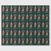 Niedlicher Nutcracker Dark Green Personalisiert We Geschenkpapier (Flach)