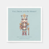 Niedlicher Nutcracker essen Drink sei frohe Weihna Serviette (Vorderseite)