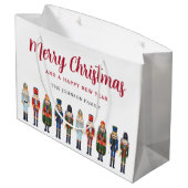 Niedlicher Nutcracker Frohe Weihnachten Große Geschenktüte (Rückseite Schrägansicht)