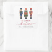 Niedlicher Nutcracker Frohe Weihnachten Quadratischer Aufkleber (Tasche)