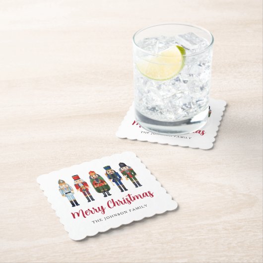 Niedlicher Nutcracker Frohe Weihnachten Untersetzer (Vor Ort)