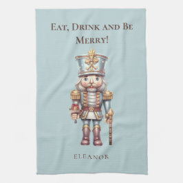 Niedlicher Nutcracker Name Eat Drink Sei fröhliche Geschirrtuch