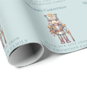 Niedlicher Nutcracker Name Frohe Weihnachten Geschenkpapier (Rolleneckpunkt)