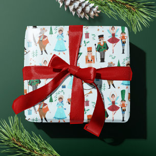 Niedlicher Nutcracker Pastell Blue Weihnachtsfeier Geschenkpapier