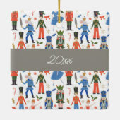 Niedlicher Nutcracker Personalisiert Weihnachten Keramikornament (Rückseite)