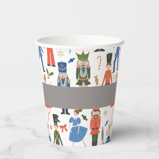 Niedlicher Nutcracker Personalisiert Weihnachten Pappbecher (Rückseite)